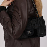 Ultra-Rare Chanel Small Single Flap Black Patchwork 2011 SHW