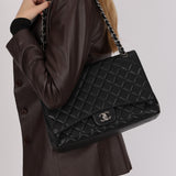 Chanel Maxi Single Flap Black Caviar 2012 SHW