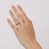 18K Rose Gold and Diamond Double Ring, Size US 5.75