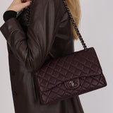 Chanel Jumbo Classic Double Flap Dark Purple Lambskin 2012 DSHW
