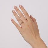 18K Rose Gold and Diamond Double Ring, Size US 5.75