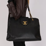 Chanel XL Supermodel Tote Black Caviar 1995 24K GP