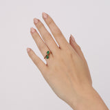 Vintage 1970s 18K Yellow Gold 'Toi et Moi' Double Jade Ring, Size US 6