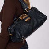 Chloe Navy Leather Medium Paddington Bag