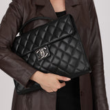 Rare Chanel Briefcase Black Caviar 1997 SHW