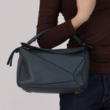 Loewe Slate Blue Medium Puzzle Bag
