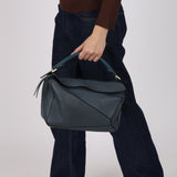 Loewe Slate Blue Medium Puzzle Bag