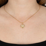 Saint Laurent Crystal Logo Pendant Necklace
