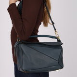 Loewe Slate Blue Medium Puzzle Bag