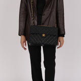 Chanel Jumbo Single Flap Black Lambskin 2001 24K GP