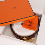 Hermès Miel Alligator Mississippiensis and Gold Swift Reversible Constance Belt GHW