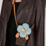Limited Edition Louis Vuitton Vivienne Phone Pouch with Azure Frost Shearling Mascot 2024