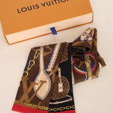 Louis Vuitton Tribute To Marron Monogram Silk Scarf