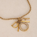 Dior Logo Crystal Long Necklace