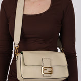 Fendi Creme Cuoio Romano Selleria Baguette