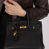 Hermès Birkin 25 Noir Togo Retourne 2009 GHW