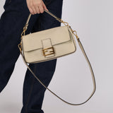 Fendi Creme Cuoio Romano Selleria Baguette