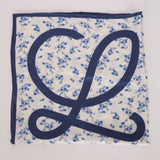 Loewe Blue Floral Anagram Silk Scarf