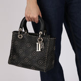 Limited Edition Dior 2017 Calfskin Cannage Embossed Medium Lady Dior
