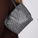 Goyard Grey Goyardine Reversible Mini Anjou Tote