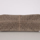Bottega Veneta Grey Suede Beaded Intrecciato East West Frame Bag