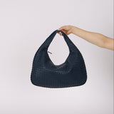 Bottega Veneta Navy Intrecciato Large Hobo