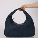 Bottega Veneta Navy Intrecciato Large Hobo