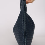 Bottega Veneta Navy Intrecciato Large Hobo