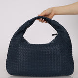 Bottega Veneta Navy Intrecciato Large Hobo