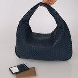 Bottega Veneta Navy Intrecciato Large Hobo