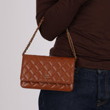 Chanel 2023 Toffee Brown Caviar Wallet on Chain GHW