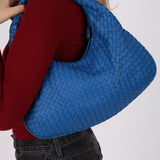 Bottega Veneta Cobalt Intercciato Small Hobo