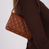 Chanel 2023 Toffee Brown Caviar Wallet on Chain GHW