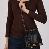 Rare Chanel 1996 Black Caviar Triple CC Mini Bucket Bag 24K GP