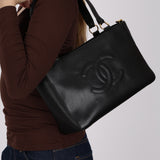 Chanel 2007 Black Caviar Timeless Tote BGHW