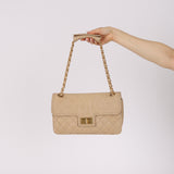 Chanel 2012 Beige Caviar Medium Mademoiselle Flap