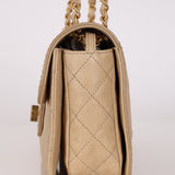 Chanel 2012 Beige Caviar Medium Mademoiselle Flap