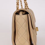 Chanel 2012 Beige Caviar Medium Mademoiselle Flap