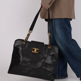 Rare Chanel 1996 Caviar Supermodel Tote Bag 24K GP