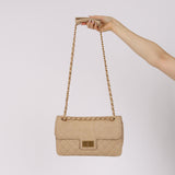 Chanel 2012 Beige Caviar Medium Mademoiselle Flap