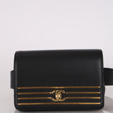 Chanel 2019 Navy Caviar Captain Gold Bar Belt Bag