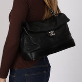 Chanel 2011 Black Calfskin Jumbo Flap Bag