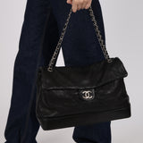 Chanel 2011 Black Calfskin Jumbo Flap Bag