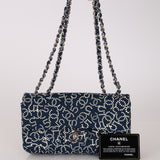 Chanel 2005 Blue Canvas No.5 Coco Mark Small Flap
