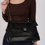 Chanel 2011 Black Calfskin Jumbo Flap Bag
