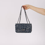 Chanel 2005 Blue Canvas No.5 Coco Mark Small Flap