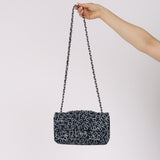 Chanel 2005 Blue Canvas No.5 Coco Mark Small Flap