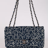 Chanel 2005 Blue Canvas No.5 Coco Mark Small Flap