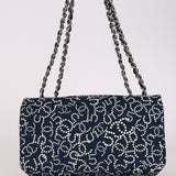 Chanel 2005 Blue Canvas No.5 Coco Mark Small Flap
