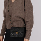 Rare Chanel 2005 Caviar Mini Square Flap Bag 24K GP